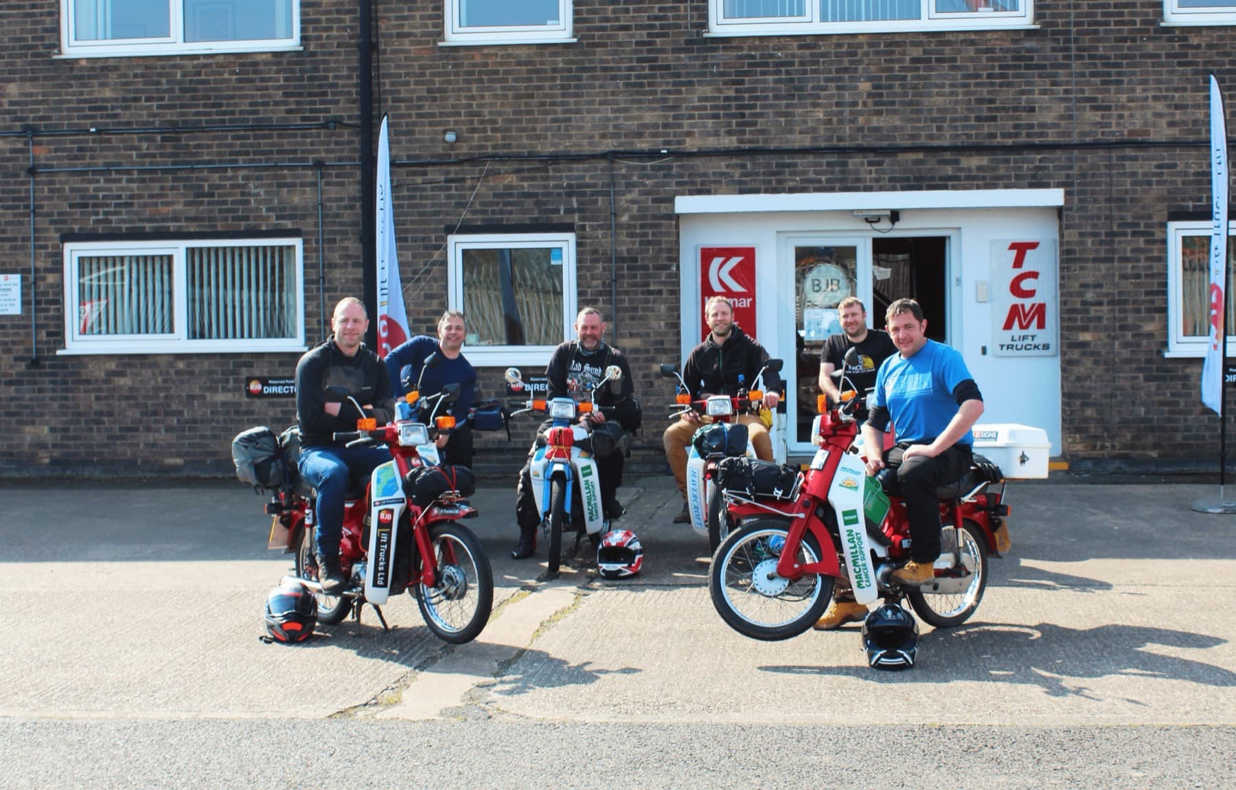 The six riders and their Honda C90s before setting off for Benidorm.