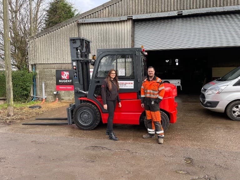 Handover of the Heli counterbalance at Fieldview Trailers, Middle Rasen.
