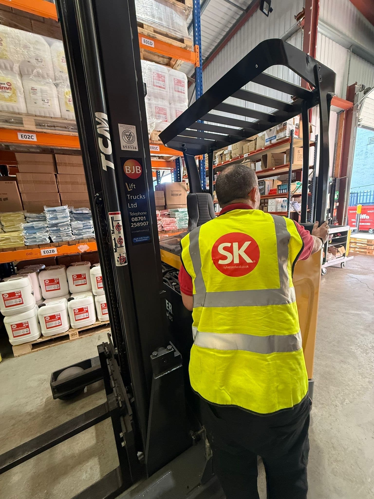 The refurbished TCM RTM1600 reach truck delivered to Sylvester Keal.