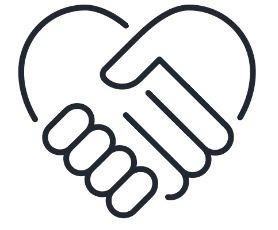 vector of 2 hands clasped in a heart shape